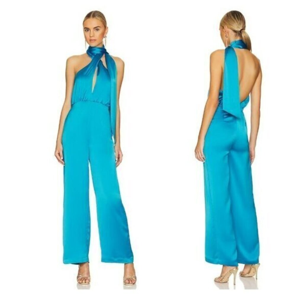 L'Academie Percy Jumpsuit - Aqua Blue